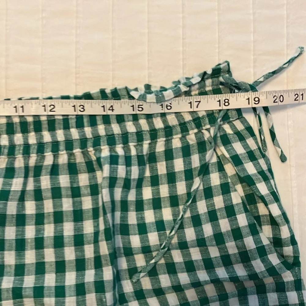 J Crew gingham linen elastic waist pull on shorts - Picture 5 of 7